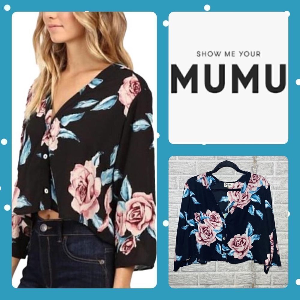 NWT MSRP $106 SHOW ME YOUR MUMU Uptown Button Down Blouse Women's Size Medium